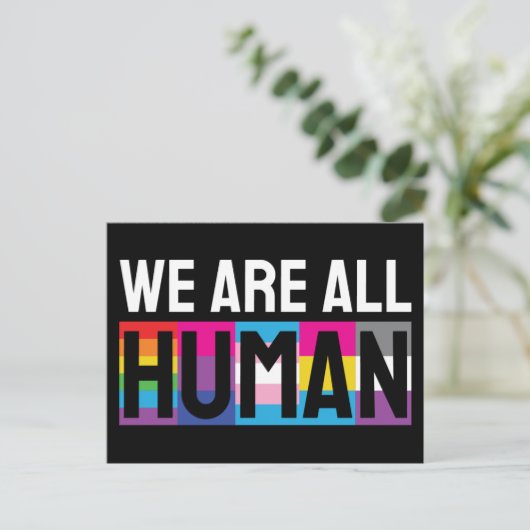 LGBTQIA+ 私たちはみな人間 ポストカード (スタンド正面)