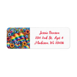 LGBTQIA+虹と花 ラベル