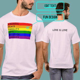 LGBTQIA+親切な平和の平等を受け入れる Tシャツ