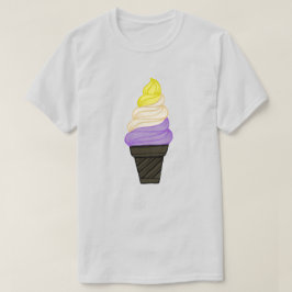 LGBTQIA+非バイナリプライドソフトクリームのコーン Tシャツ