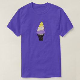 LGBTQIA+非バイナリーアイスクリーム代名詞コーン Tシャツ