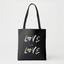 LGBTQIA LOVEは愛、レインボーフラッグハートトートバッグ トートバッグ