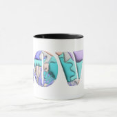 LGBTQIA LOVE is LOVEレインボーハートプライド旗 マグカップ (中央)