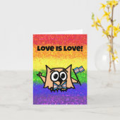 LGBTQIA Love is Love Trans Flag with Ollie カード (黄色い花)