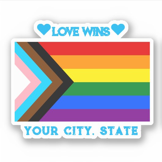 LGBTQIA Pride Flag  シール (正面)