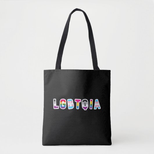 LGBTQIA Pride Flag  LGBT Asexual Bi Pansexual Tran トートバッグ (正面)
