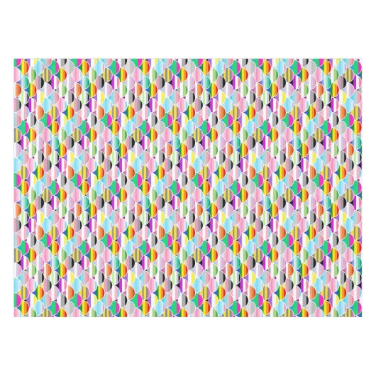 LGBTQIA+ Queer Scalloped Pride Flag Fans テーブルクロス (正面(横))