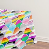 LGBTQIA+ Queer Scalloped Pride Flag Fans テーブルクロス (インサイチュ)
