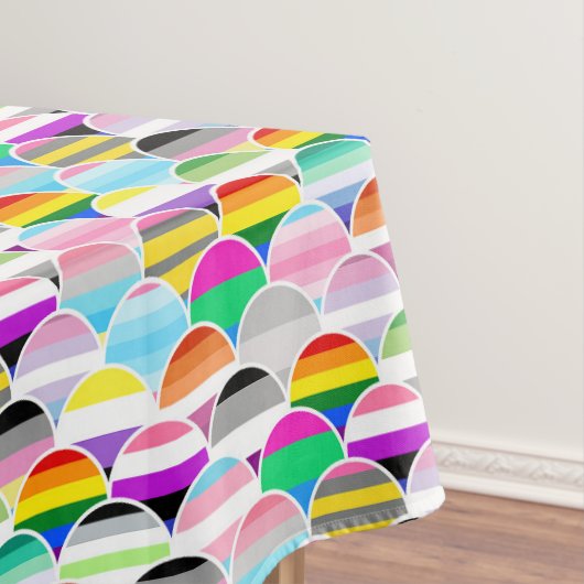 LGBTQIA+ Queer Scalloped Pride Flag Fans テーブルクロス (インサイチュ)