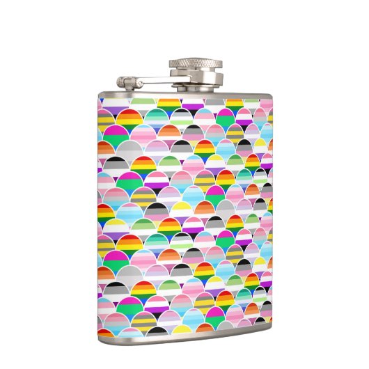 LGBTQIA+ Queer Scalloped Pride Flag Fans フラスク (右)