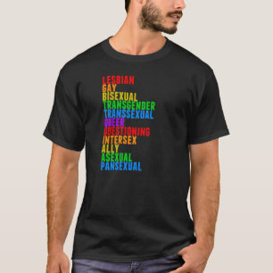 LGBTQQIAAPゲイプライドの虹 Tシャツ