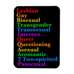LGBTTIQAA2PプライドダイバーシティレインボーLGBTQ略語 マグネット