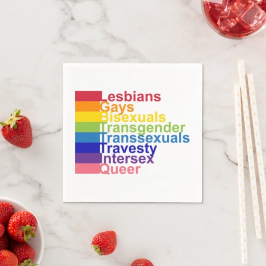 LGBTTTIQ スタンダードカクテルナプキン (インサイチュ)