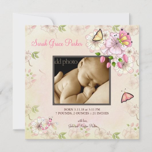 LGC |の庭のベビーの発表 案内状 (正面)