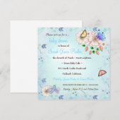 LGC |の庭のベビーシャワー青い#2 招待状 (正面/裏面)