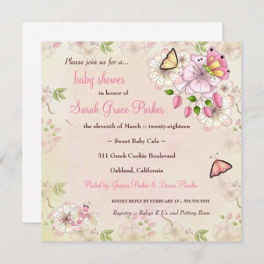 LGC |ガーデン赤ちゃんシャワー 招待状 (正面/裏面)