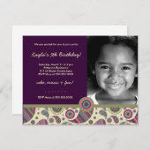 LGC|スイートペイズリー紫 招待状 (正面/裏面)