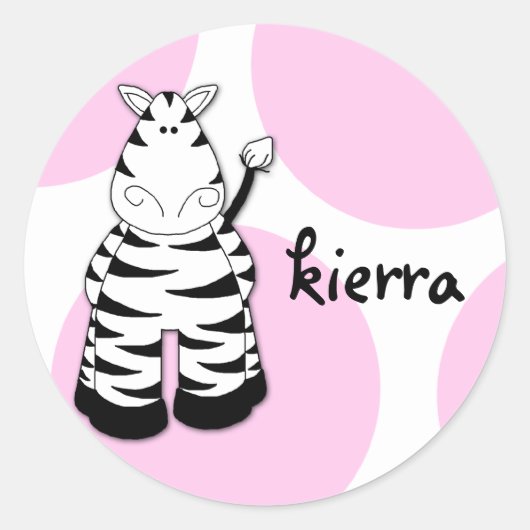 LGC | Zebraステッカーのピンキー ラウンドシール (正面)