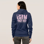 LGFMの女性は十分にフード付きスウェットシャツのファスナーを締めました パーカ (裏面フル)