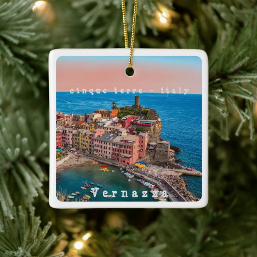LGR002 VERNAZZA, Cinque Terre，イタリア， セラミックオーナメント (ツリー)