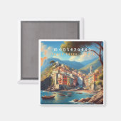 LGR006 MONTERSSO - Cinque Terre – イタリア – 冷蔵庫 マグネット (正面/裏面)