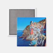 LGR035 RIOMAGGIORE, Cinque Terre，イタリア，冷蔵庫 マグネット (正面/裏面)