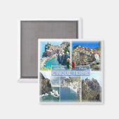 LGR040 CINQUE TERRE，モザイク，イタリア，冷蔵庫 マグネット (正面/裏面)