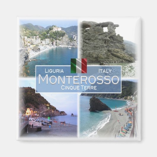 LGR059 MONTEROSSO – モザイク – イタリア – 冷蔵庫 マグネット (正面)