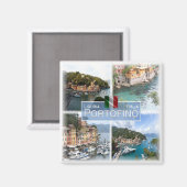LGR062, PORTOFINO，モザイク，イタリア，冷蔵庫 マグネット (正面/裏面)