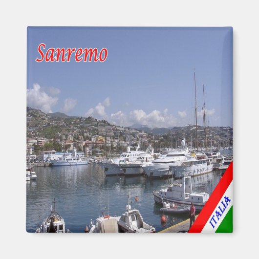 LGR081 SANREMO – ポート – リグーリア – イタリア – 冷蔵庫 マグネット (正面)