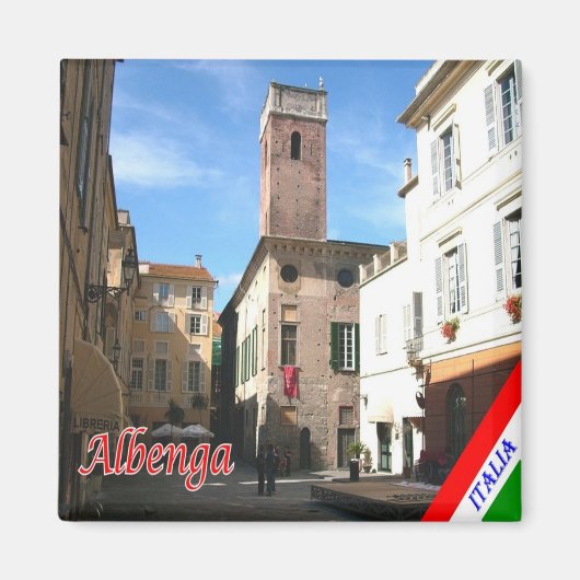 LGR099 ALBENGA, Liguria,イタリア,冷蔵庫 マグネット (正面)