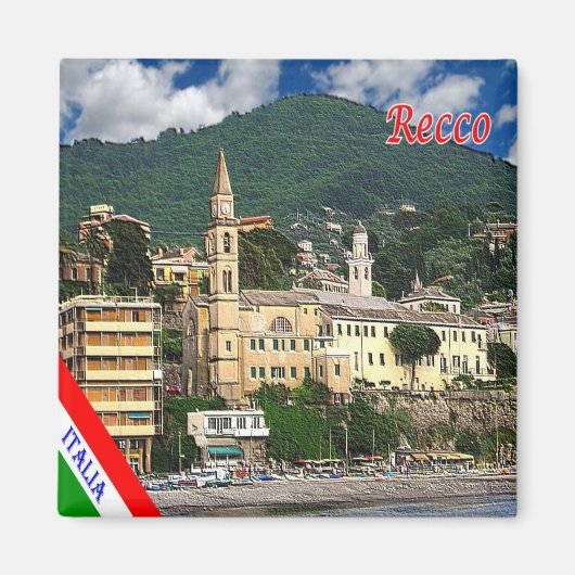 LGR111 RECCO, Liguria,イタリア,冷蔵庫 マグネット (正面)