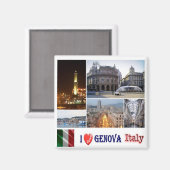 LGR147 GENOA I Love，イタリア，冷蔵庫 マグネット (正面/裏面)