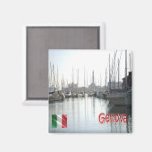 LGR148 GENOA Port, Liguria,イタリア,冷蔵庫 マグネット (正面/裏面)