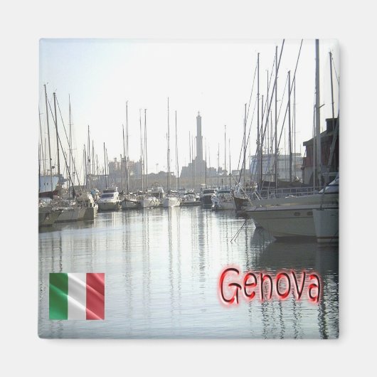 LGR148 GENOA Port, Liguria,イタリア,冷蔵庫 マグネット (正面)