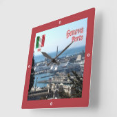 LGR150 GENOA PORT, Liguria，イタリア， スクエア壁時計 (傾斜)