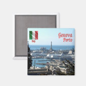 LGR150 GENOA PORT, Liguria，イタリア，冷蔵庫 マグネット (正面/裏面)