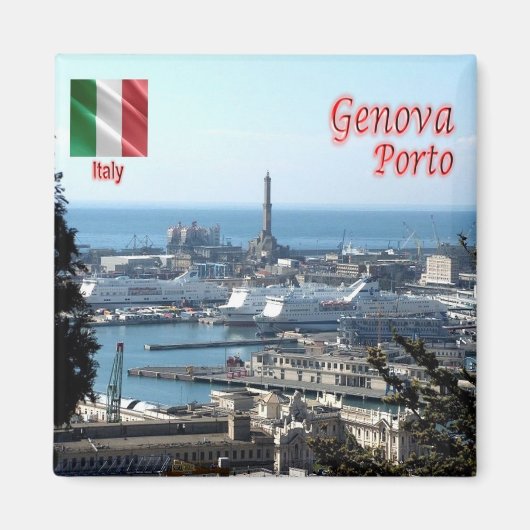 LGR150 GENOA PORT, Liguria，イタリア，冷蔵庫 マグネット (正面)