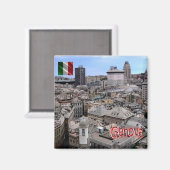 LGR151 GENOA Cityscape, Liguria,イタリア,冷蔵庫 マグネット (正面/裏面)