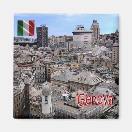 LGR151 GENOA Cityscape, Liguria,イタリア,冷蔵庫 マグネット (正面)