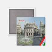 LGR157 GENOA View of Piazza De Ferrari,冷蔵庫 マグネット (正面/裏面)