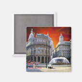 LGR158 GENOA、Piazza De Ferrariのビュー、冷蔵庫 マグネット (正面/裏面)