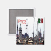 LGR162 GENOA，ポート，リグーリア，イタリア，冷蔵庫 マグネット (正面/裏面)