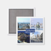 LGR164 GENOVA, Mosaic, Liguria，イタリア，冷蔵庫 マグネット (正面/裏面)