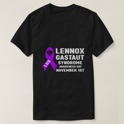 LGS認識度月Lennox Gastaut症候群アワーン Tシャツ (デザイン正面)