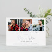 LGTBゲイお洒落MR & MR Christmasの写結婚真 箔シーズンカード (立ち正面)