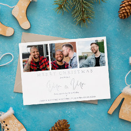 LGTB ゲイ 幻想的なMR & MR クリスマス ウェディング 写真 箔シーズンカード