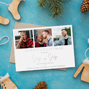 LGTB ゲイ 幻想的なMR & MR クリスマス ウェディング 写真 箔シーズンカード