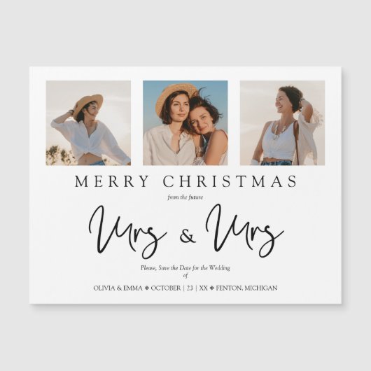 LGTB Lesbian Whimsical MRS & MRS Christmas Wedding (正面)