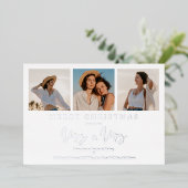 LGTB Lesbian Whimsical MRS & MRS Christmas Wedding 箔シーズンカード (立ち正面)
